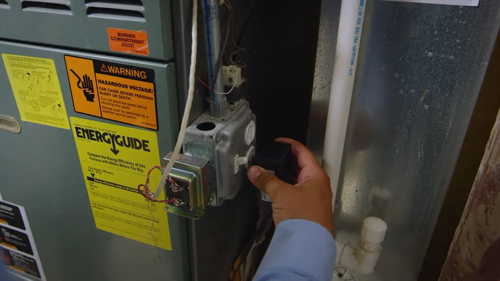 Gas piping and appliance connection used during gas line service work near Buckeye, AZ