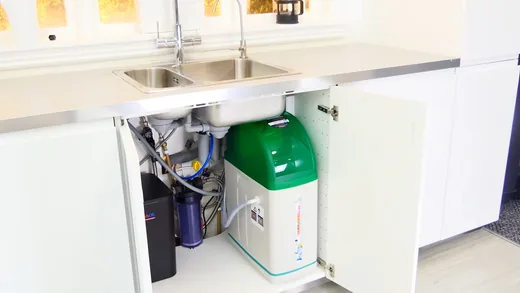 Under-sink reverse osmosis filtration system showing cleanout detail for reverse osmosis in Buckeye, AZ