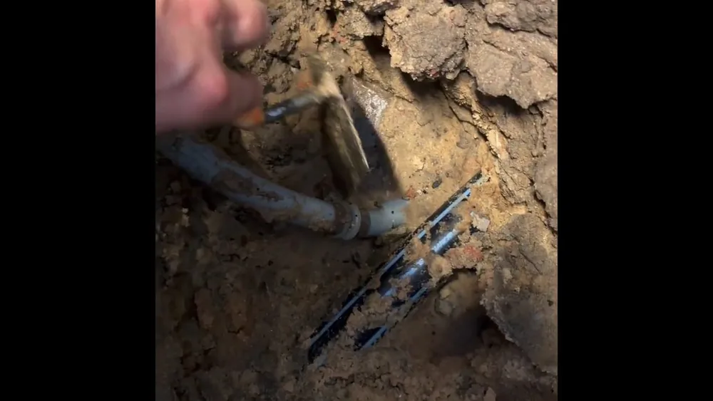 Opened concrete and pipe access for slab leak work for slab leak detection in Buckeye, AZ