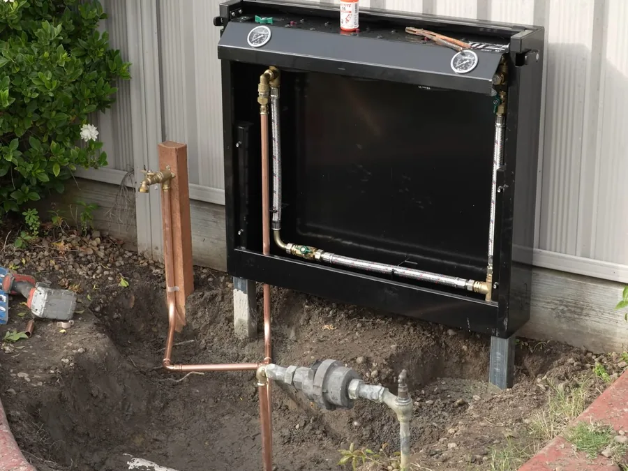Whole-house water filtration equipment showing copper detail for water filtration installation in Buckeye, AZ