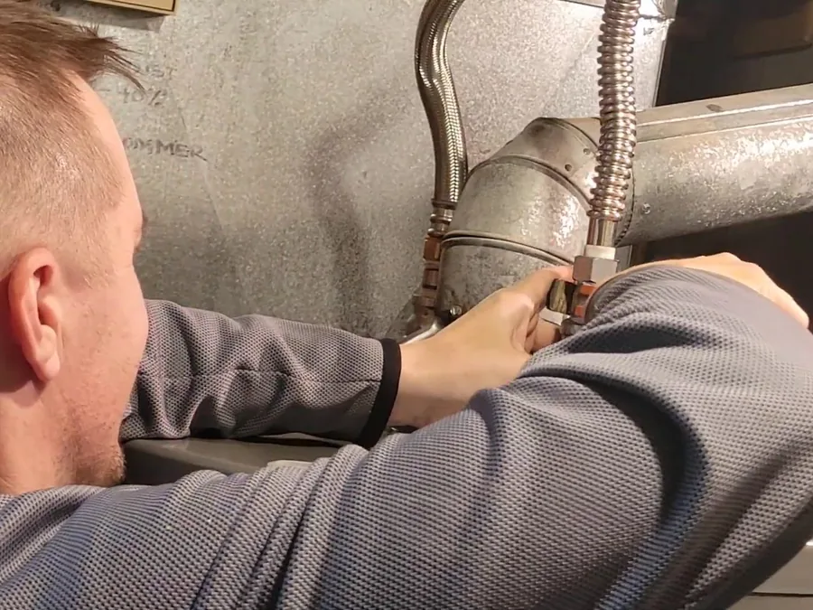 Water heater tank, piping, and service components for water heater in Festival Foothills