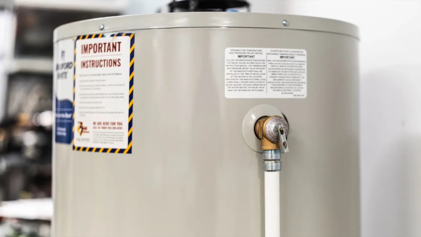 Water heater tank, piping, and service components for residential community in Sienna Hills