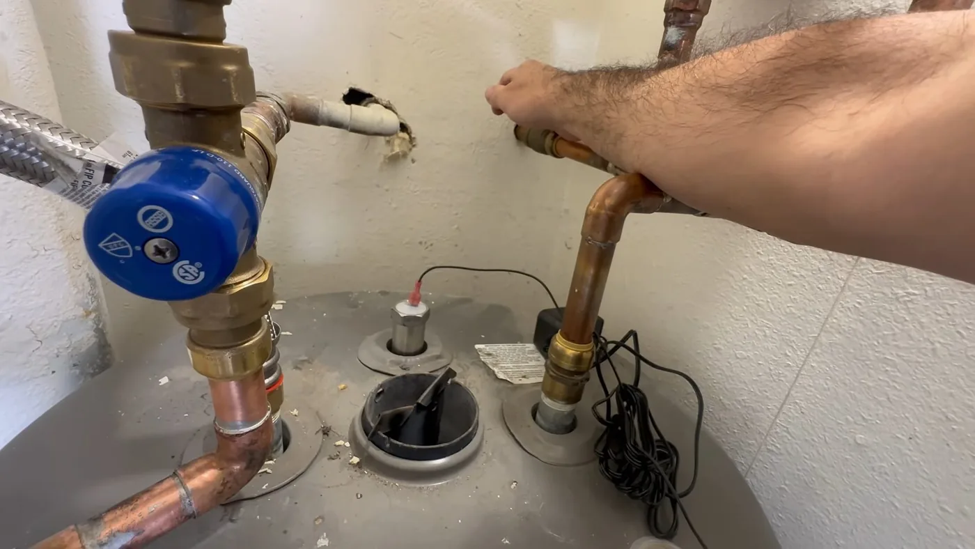 Water heater tank, piping, and service components for residential community in Buckeye Valley