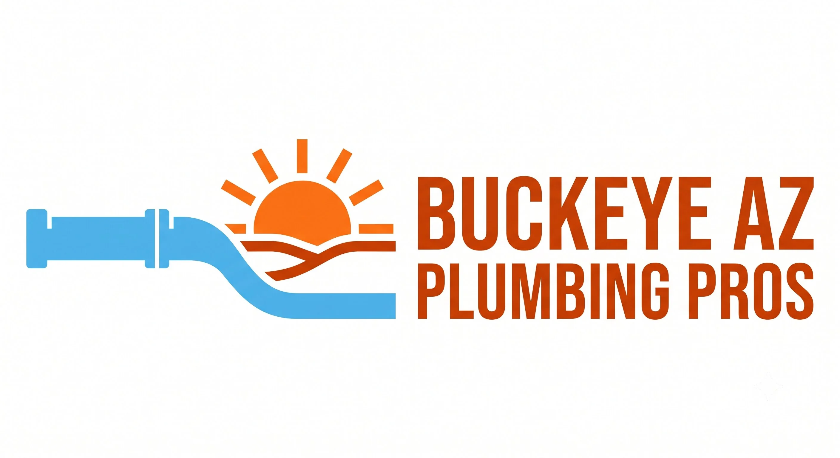 Buckeye AZ Plumbing Pros sunrise pipe logo on the homepage